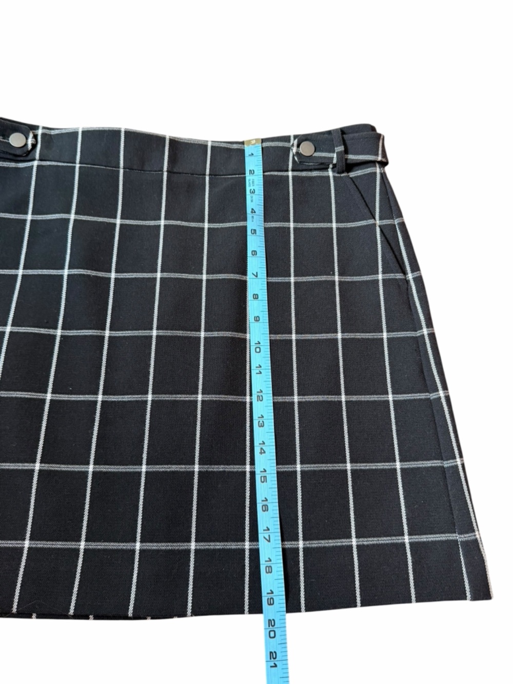 Loft Black & White Plaid Mini Skirt Office Corporate Lined Women’s Sz 16 NWT - Picture 10 of 11